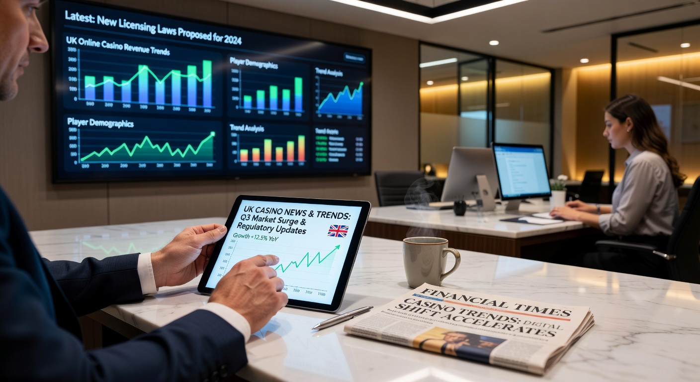 Digital illustration of UK online casino interface with regulatory icons overlayed, symbolizing upcoming Gambling Commission reforms