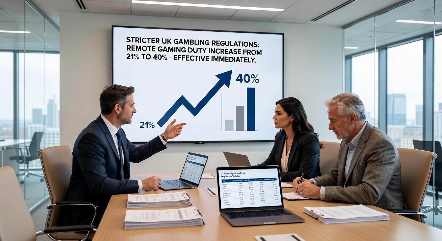 UK casino operators discussing regulatory impacts in a boardroom setting