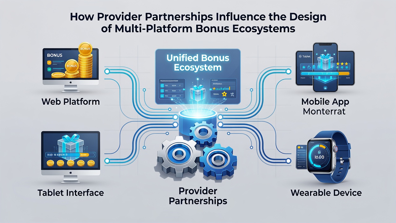 Infographic illustrating data flows between partnered providers and resulting bonus personalization across multiple gaming platforms
