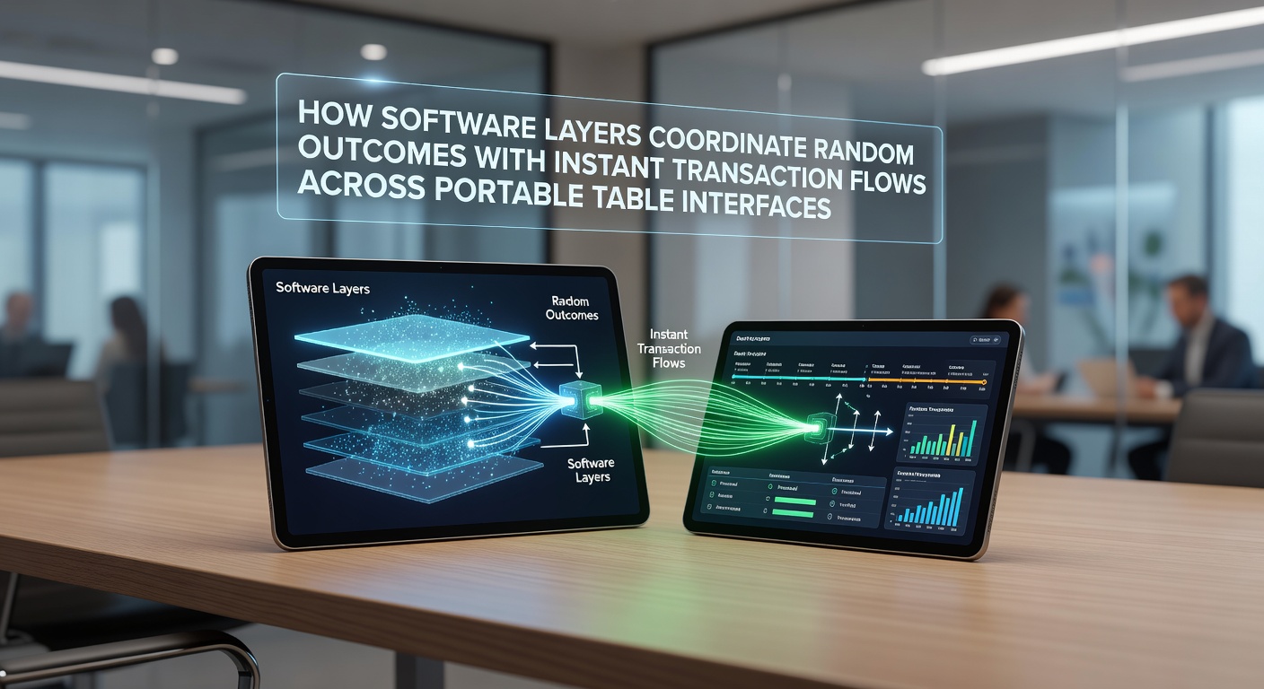 Diagram showing software layers coordinating RNG and transaction flows on portable gaming interfaces