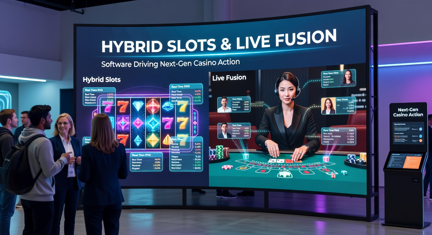 Screenshot of live fusion interface featuring a dealer interacting with spinning slot reels and player chat overlays