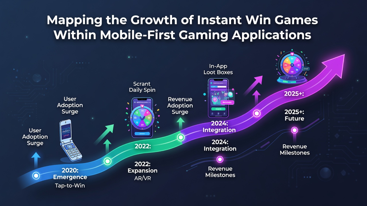 Mobile device displaying instant win game interface with quick payout indicators and user engagement metrics