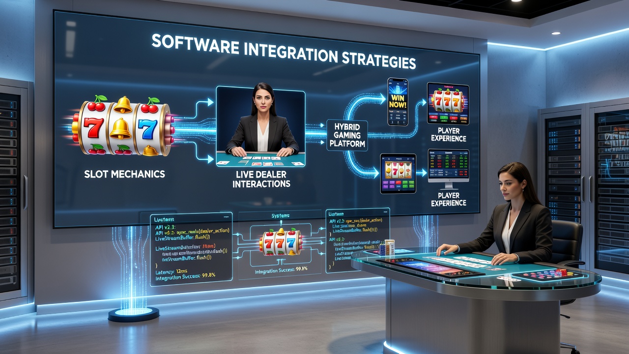 Close-up of backend dashboard displaying real-time data flow between slot servers and live dealer terminals
